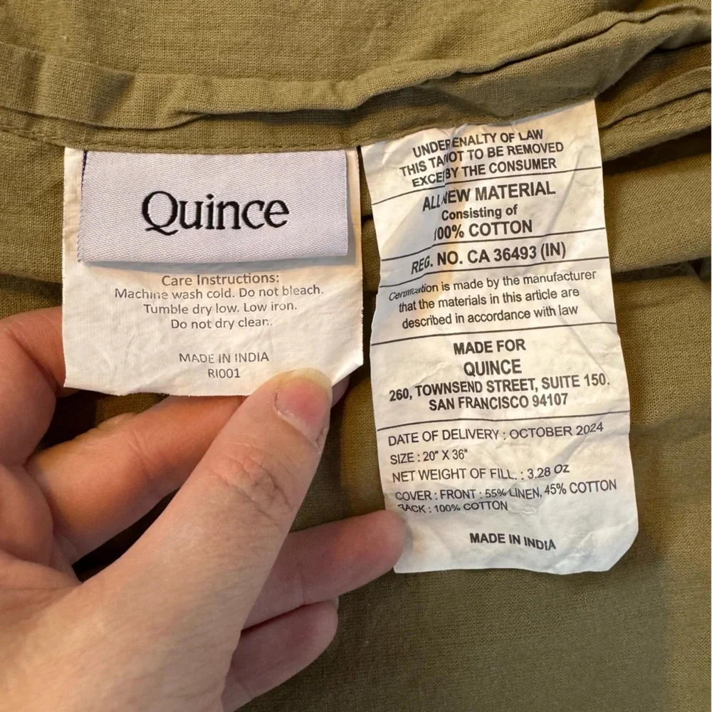 Quince European Linen Cotton Stitch Pillow Sham Set